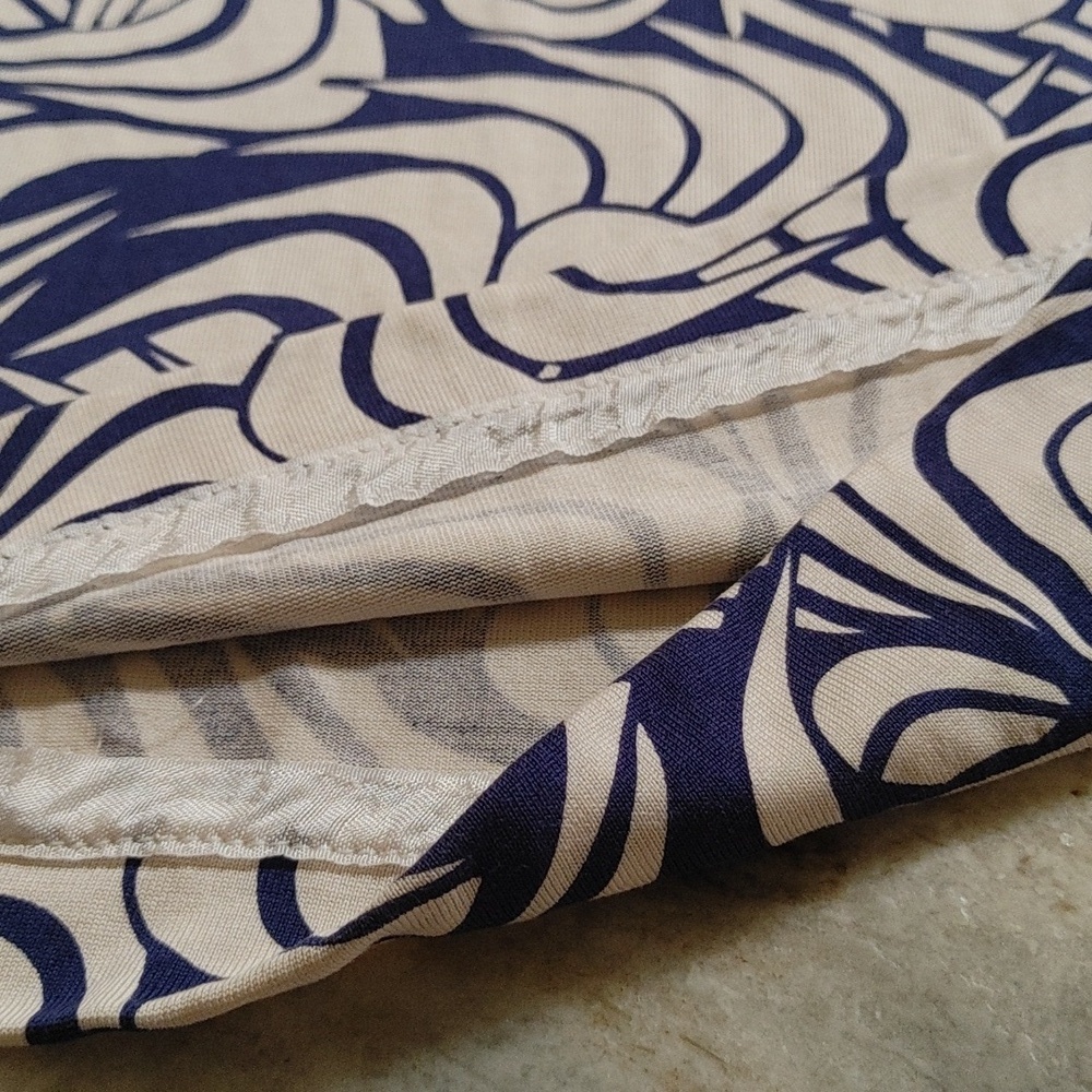 Vintage DVF Saihana Silk Dress Blue & Off-White Size 6/8 - Picture 6 of 16